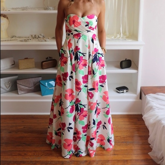 NWT Shoshanna Floral Midnight Gown - Picture 4 of 7